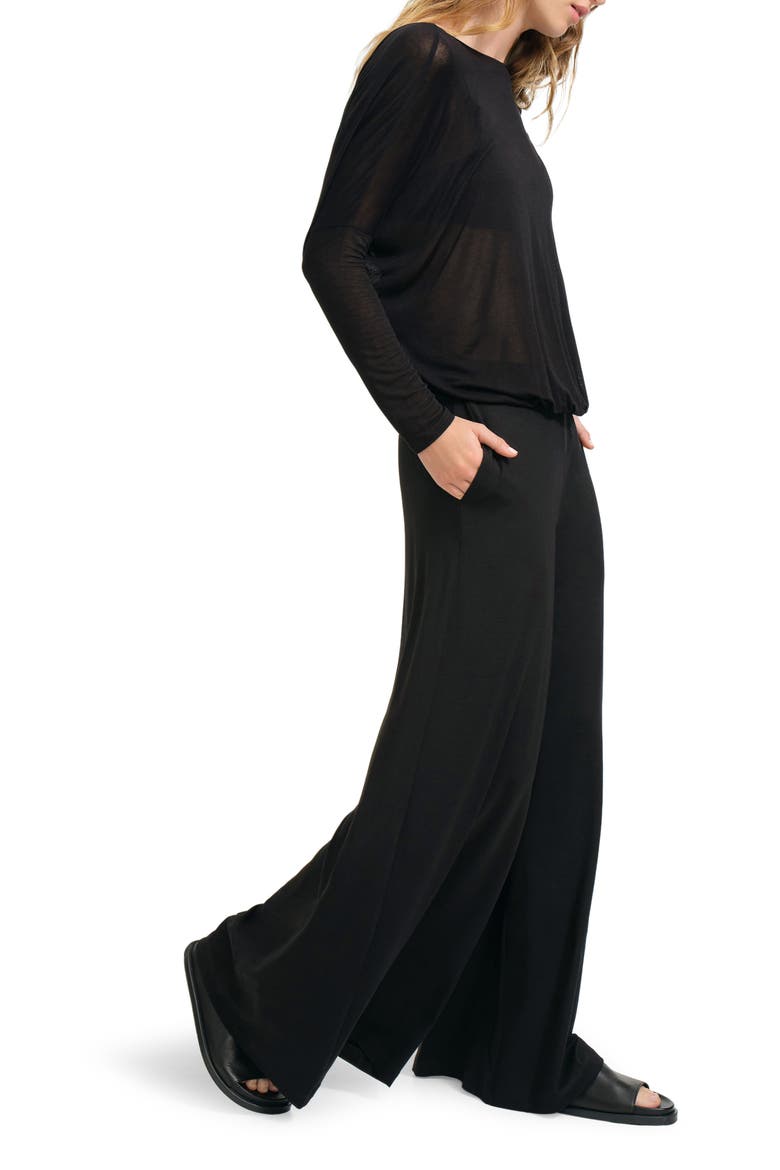 Zadie Wide Leg Jumpsuit, Alternate, color, BLACK
