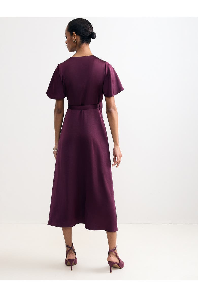 Julissa Satin Midi Dress, Alternate, color, Burgundy
