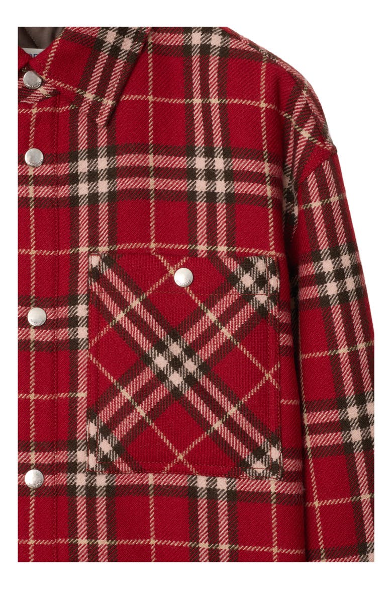 Check Wool Overshirt, Alternate, color, Geranium