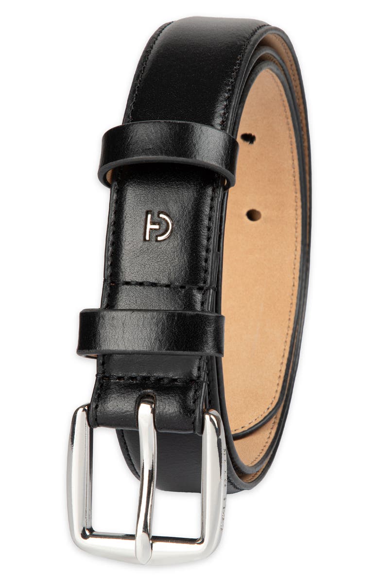 Cole Haan Feather Edge Leather Belt, Alternate, color, Black