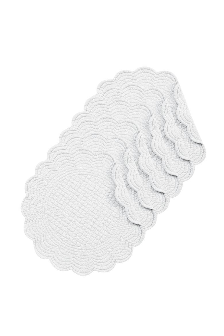 Solid Round Placemat Set of 6, Main, color, White