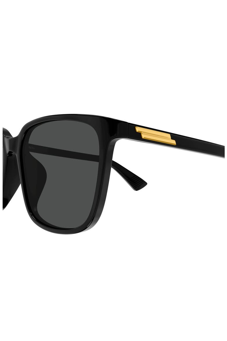 Gender Inclusive BV1516SK 57mm Gradient Rectangle Sunglasses, Alternate, color, BLACK