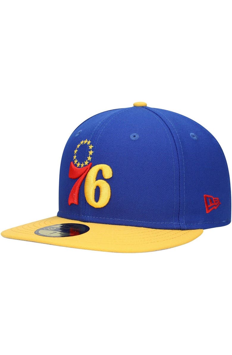 New Era Men's New Era Royal Philadelphia 76ers Side Patch 59FIFTY Fitted Hat, Alternate, color, 