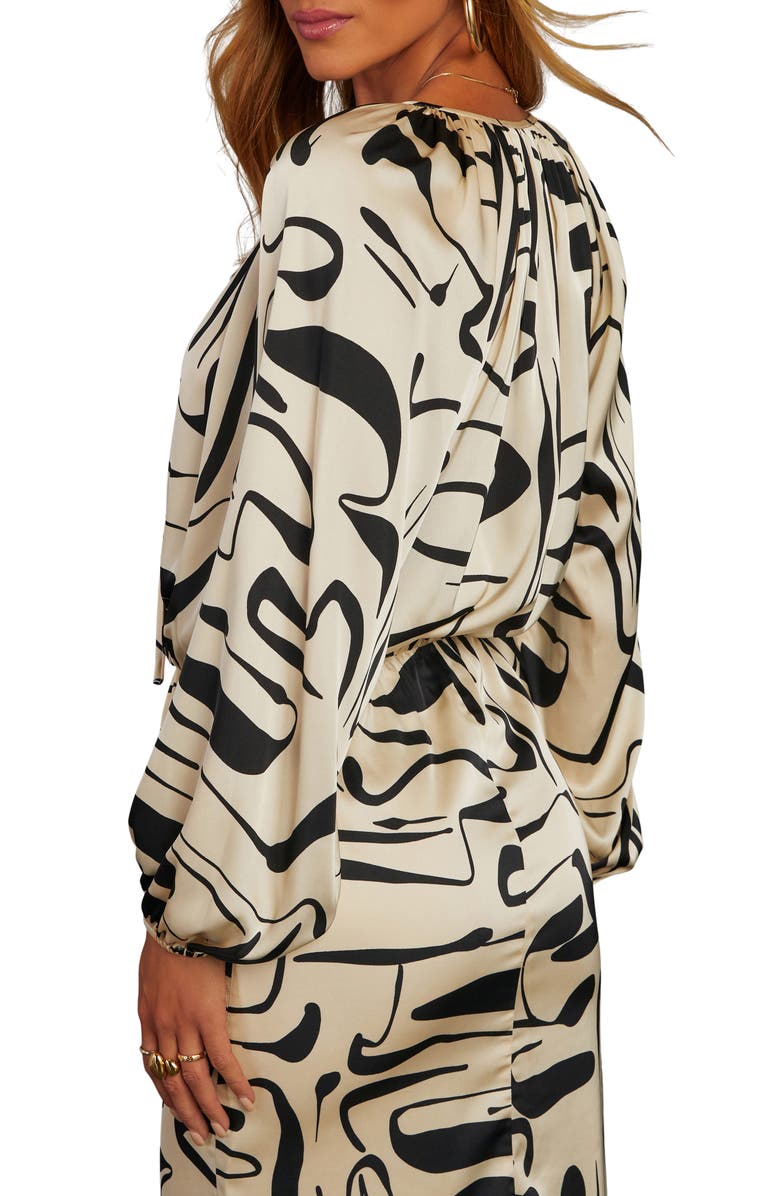 VICI Collection Romantic Match Abstract Print Tie Neck Top, Alternate, color, 