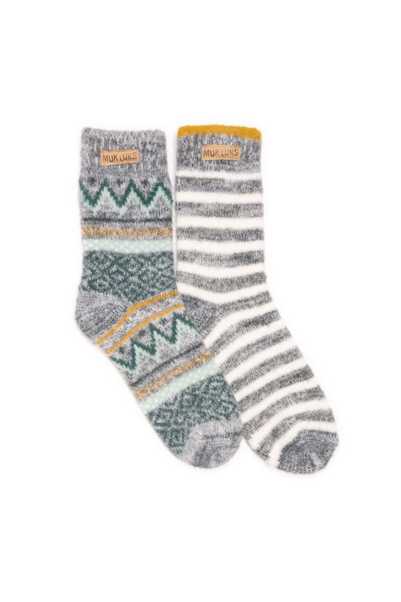 Sweater Socks 2 Pair Pack, Main, color, Blue Spruce/Grey Pack
