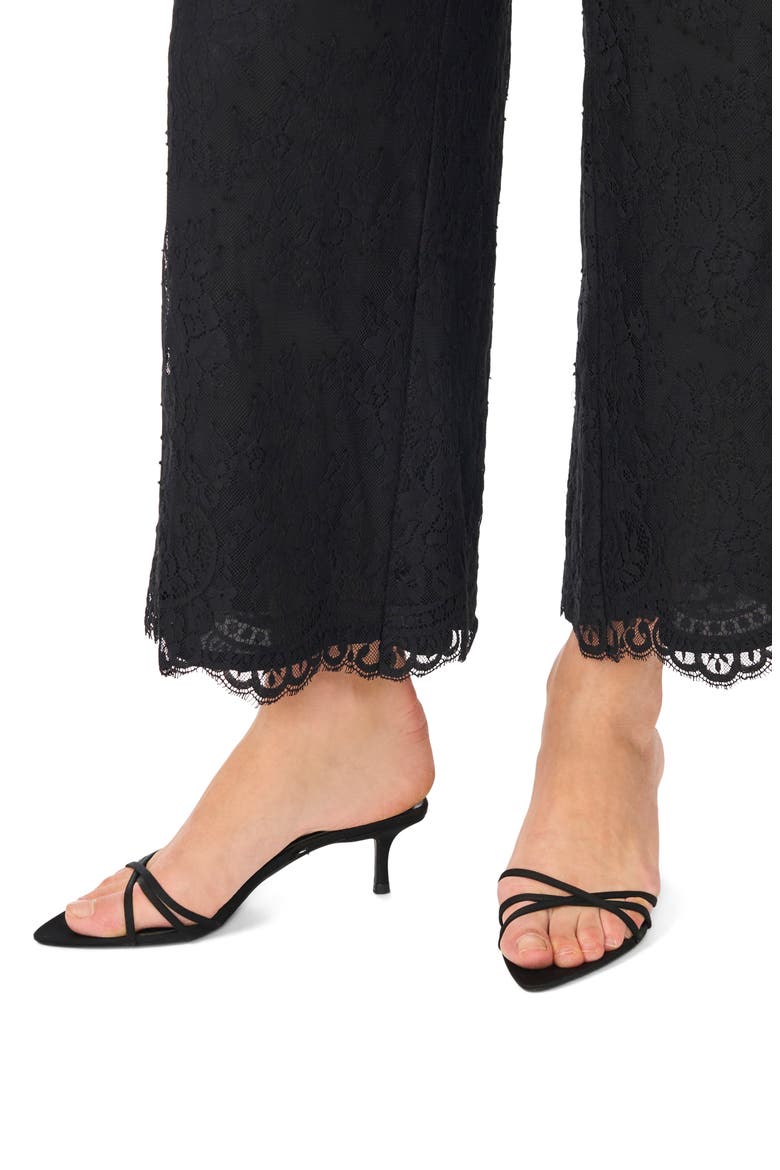Lace Pull On Wide Leg Pants, Alternate, color, RICH BLACK