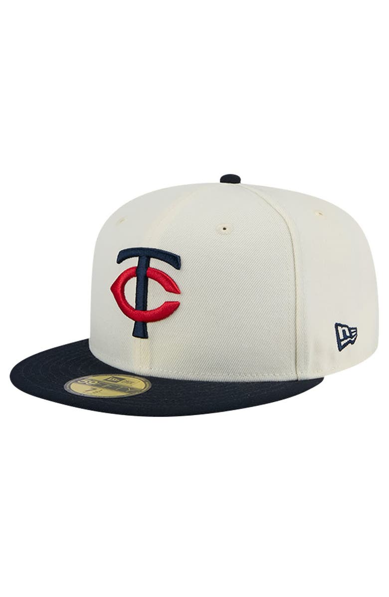 New Era Men's New Era White Minnesota Twins Chrome 59FIFTY Fitted Hat, Main, color, 