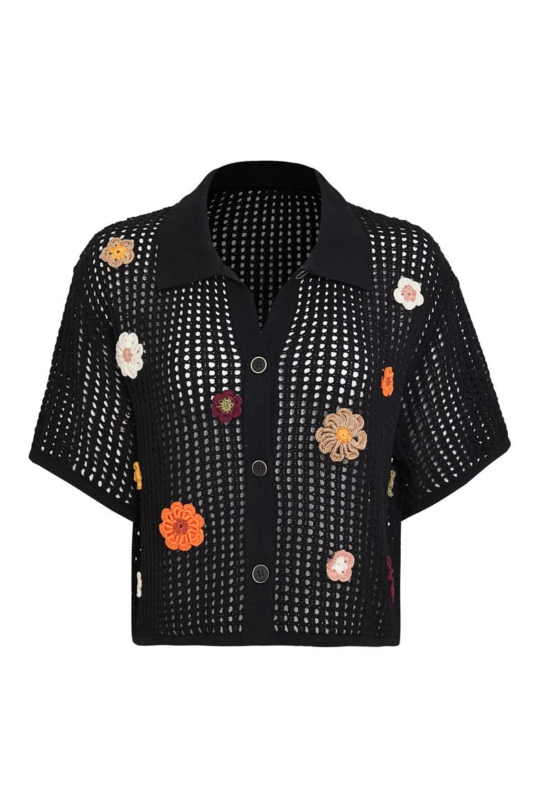 Canva Open Stitch Cover-Up Button-Up Shirt, Alternate, color, BLACK