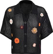 Maaji Canva Open Stitch Cover-Up Button-Up Shirt