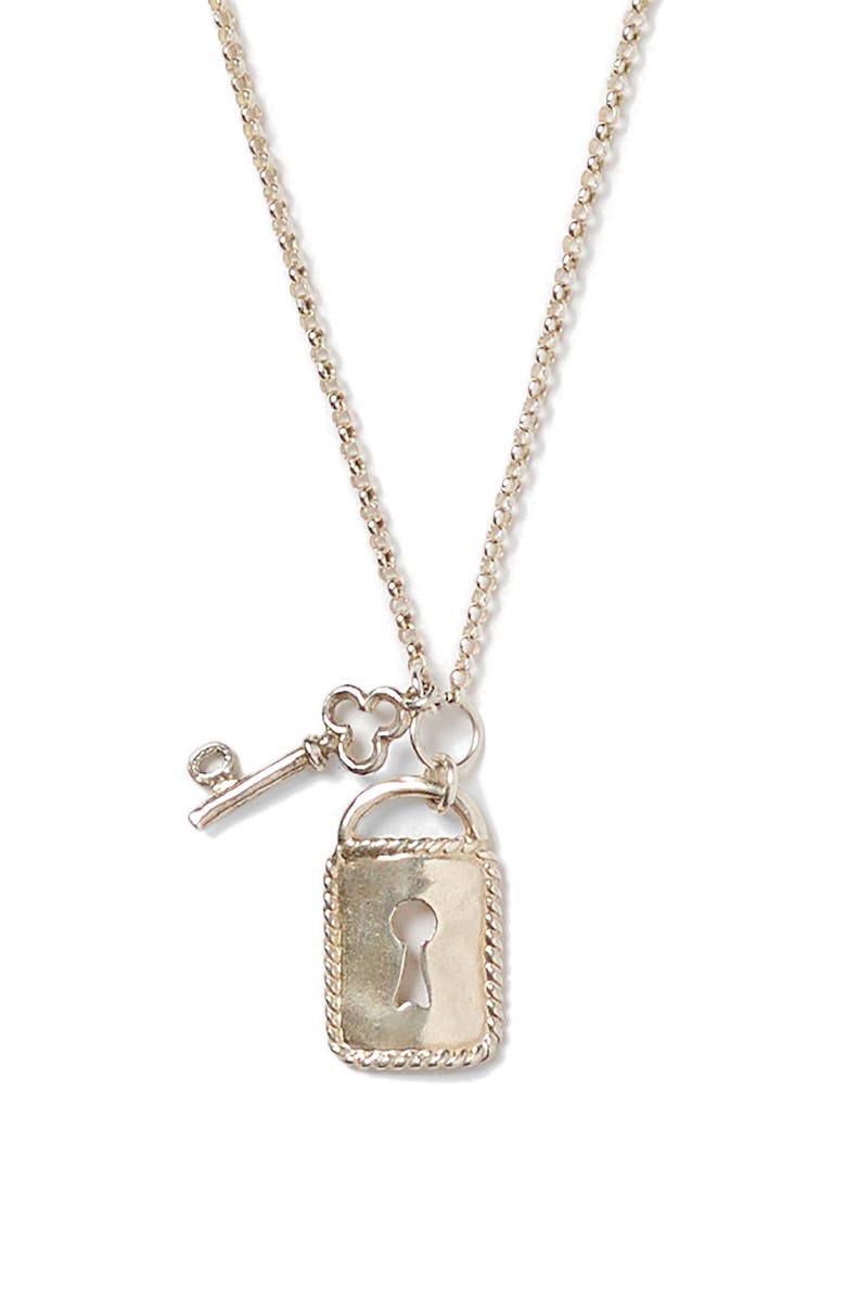 Chan Luu Mini Padlock Pendant Necklace, Alternate, color, Silver