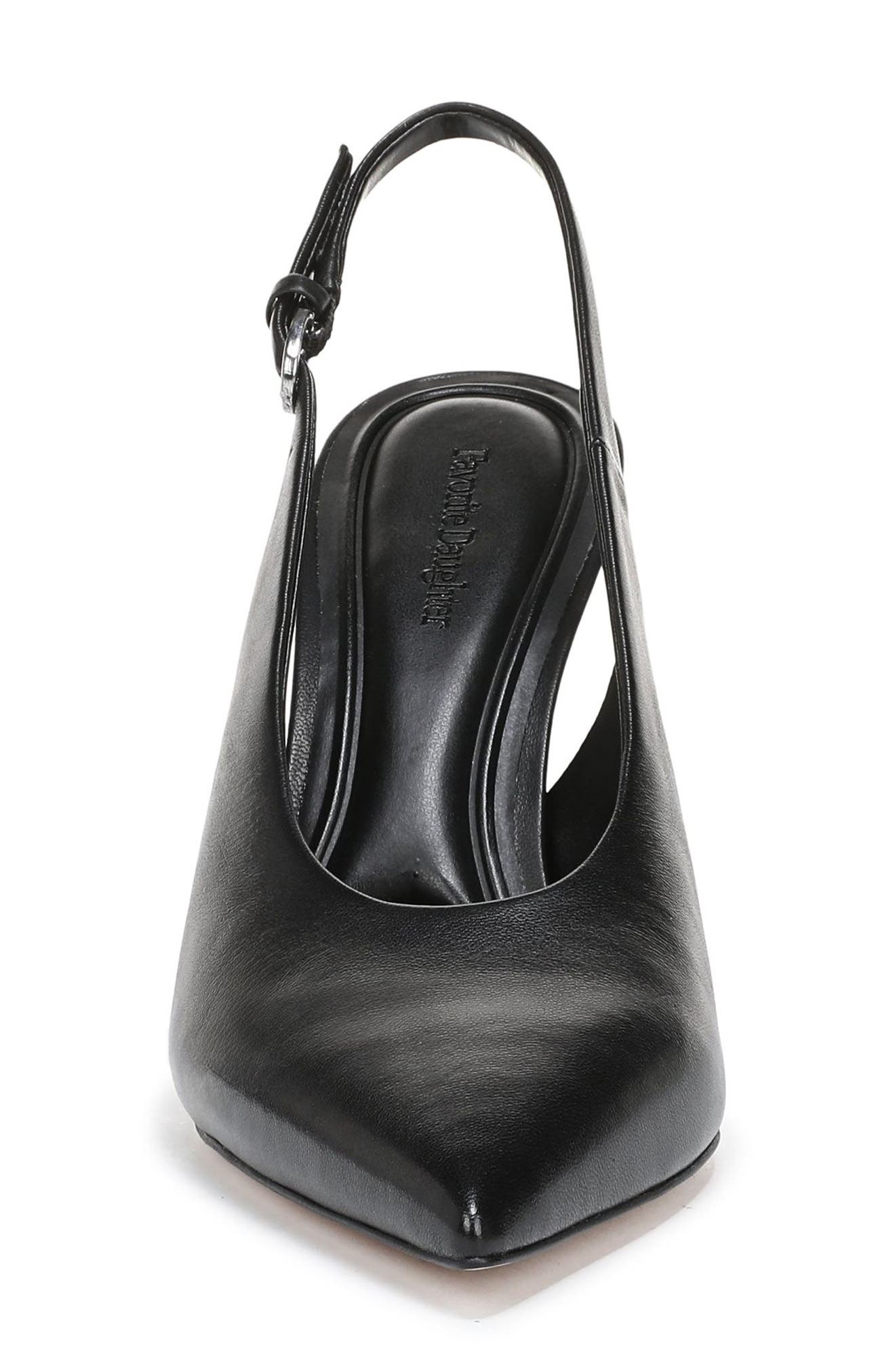 Favorite Daughter Remy Pointed Toe Slingback Sandal, Alternate, color, Black Leather