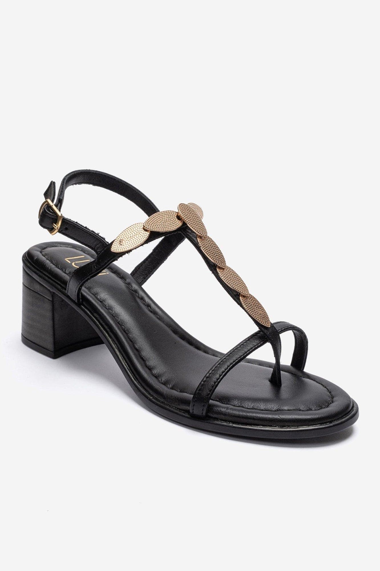 Serona Leather Block Heel Sandal, Alternate, color, Black