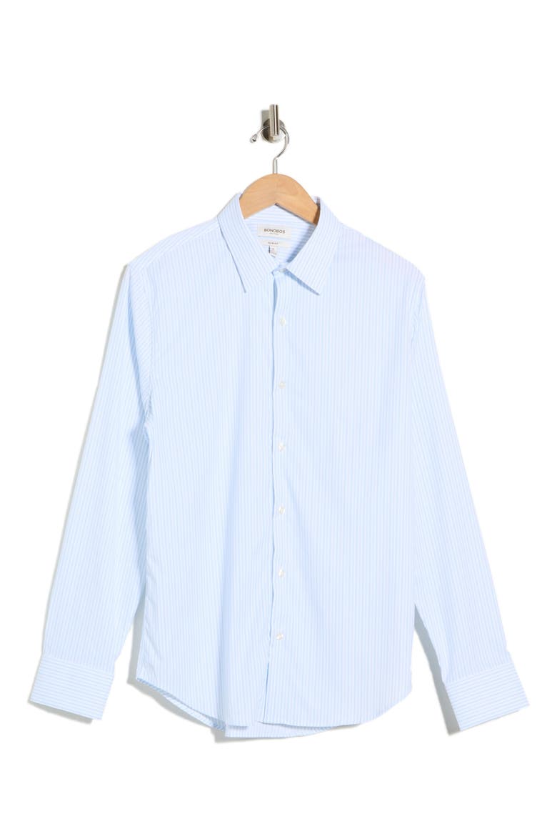 Slim Fit Long Sleeve Button-Up Shirt, Alternate, color, LIGHT BLUE DUNDAS STRIPE