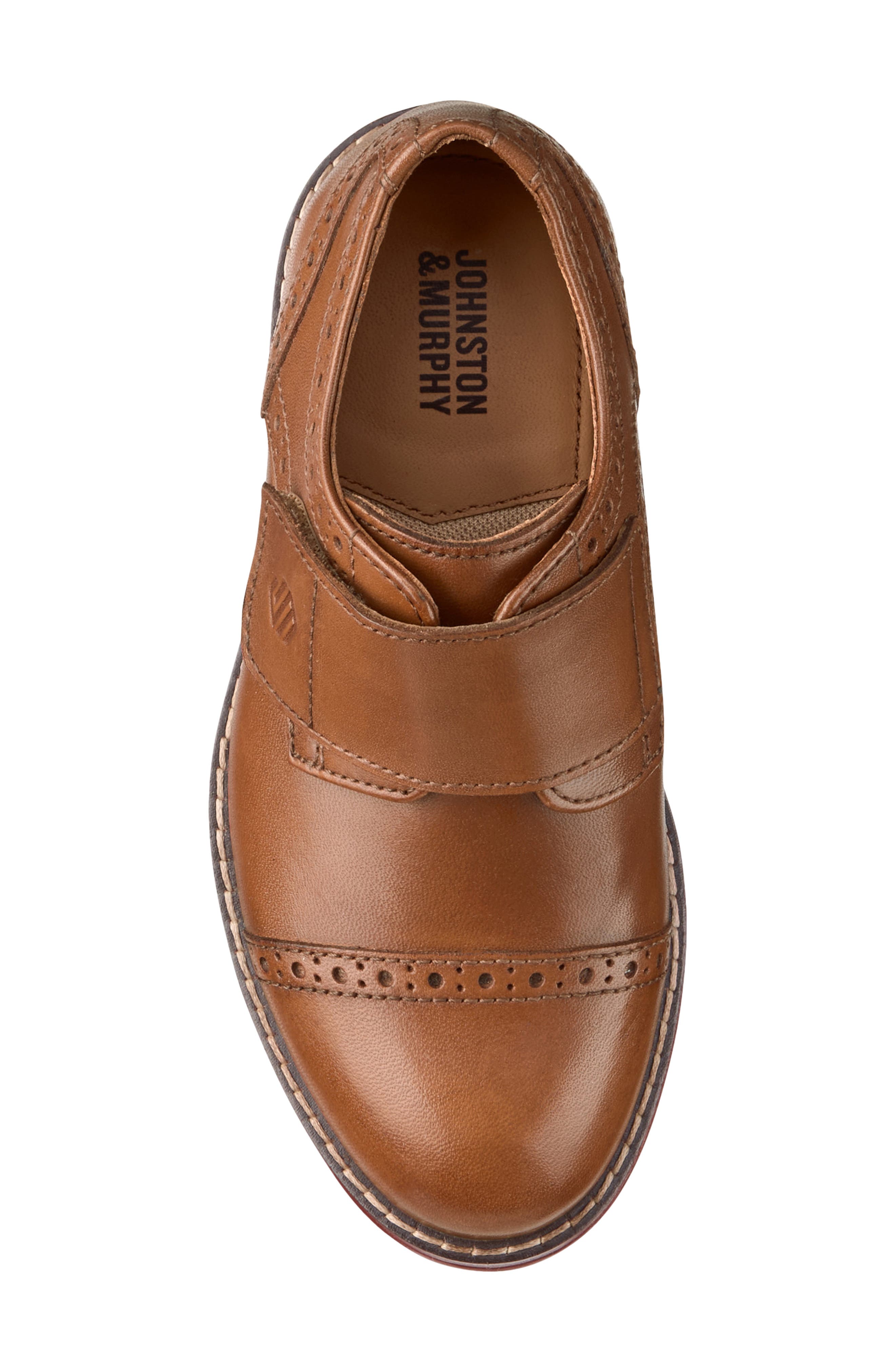 Kids' Conard Cap Toe Monk Strap Shoe, Alternate, color, TAN FULL GRAIN