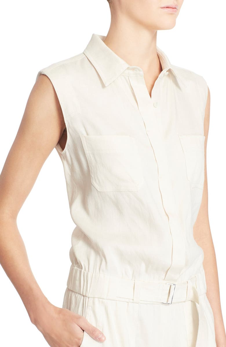 Vince Sleeveless Linen Blend Jumpsuit, Alternate, color, 