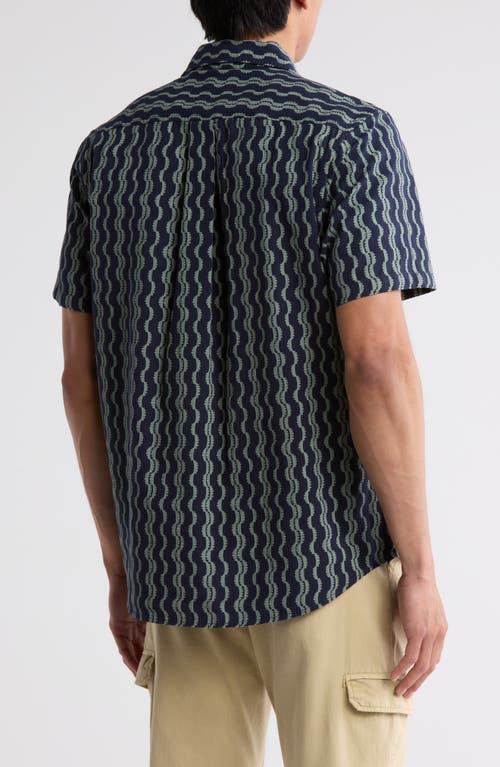 14th & Union Stripe Cotton Seersucker Short Sleeve Button-up Shirt