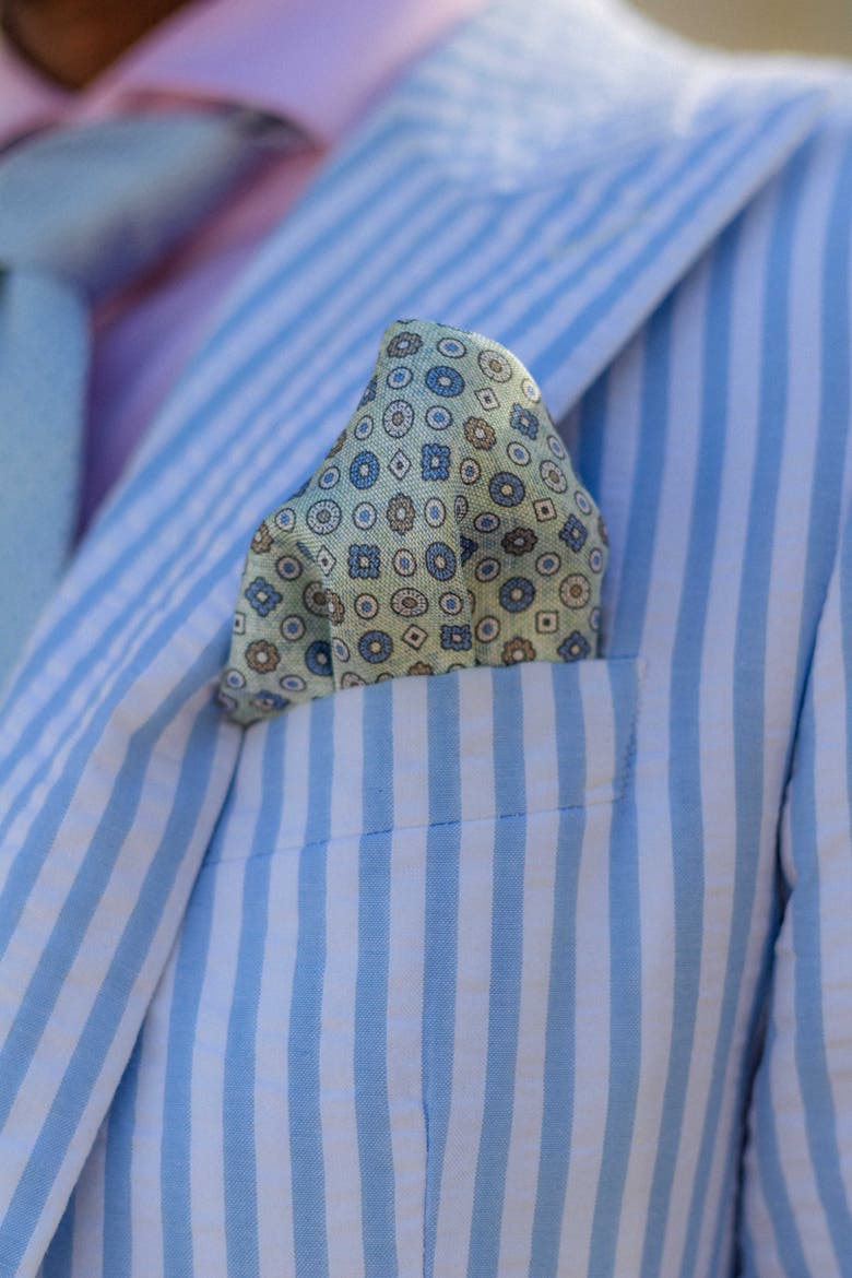 Caserta - Hand Rolled Silk Neckerchief, Alternate, color, Mint