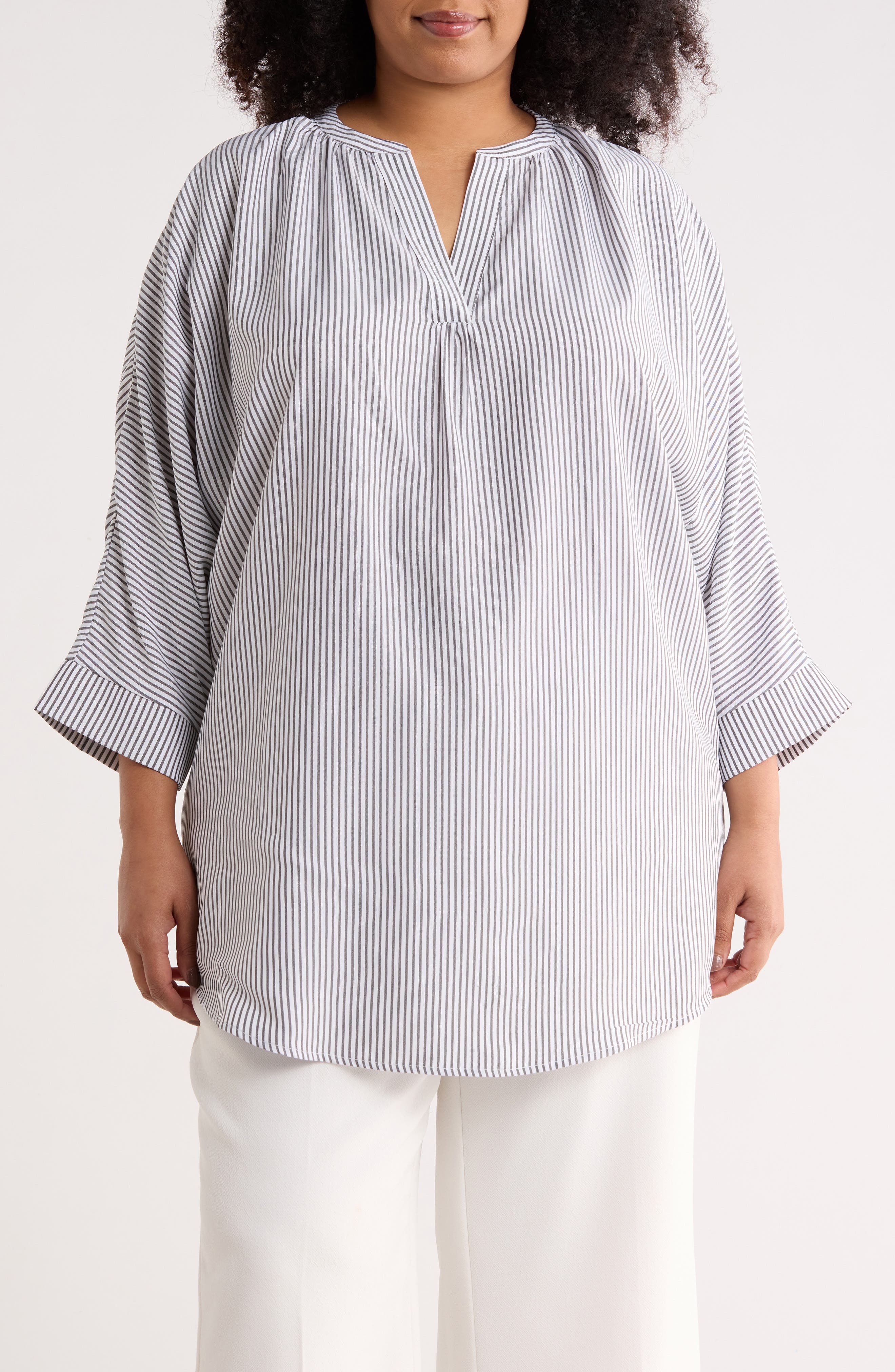 Renee C Pinstripe Tunic Top