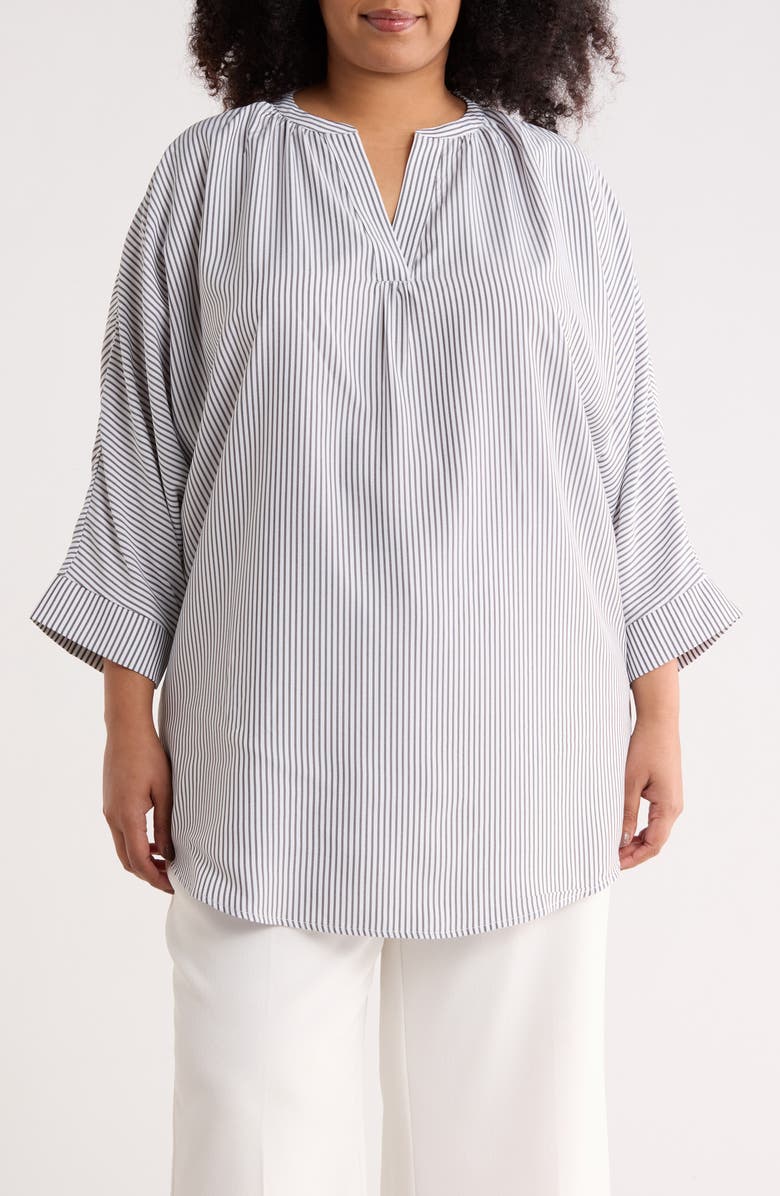 Renee C Pinstripe Tunic Top, Main, color, Black/ White