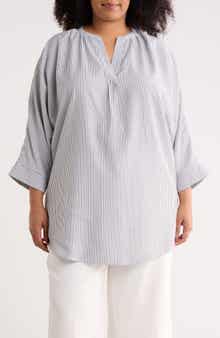Renee C Pinstripe Tunic Top