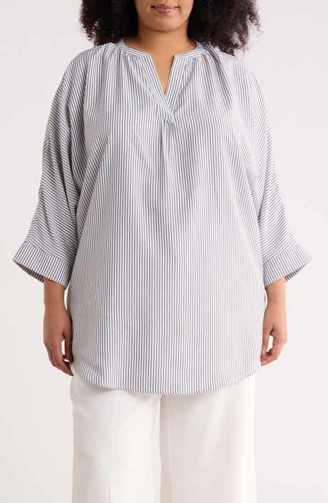 Renee C Pinstripe Tunic Top