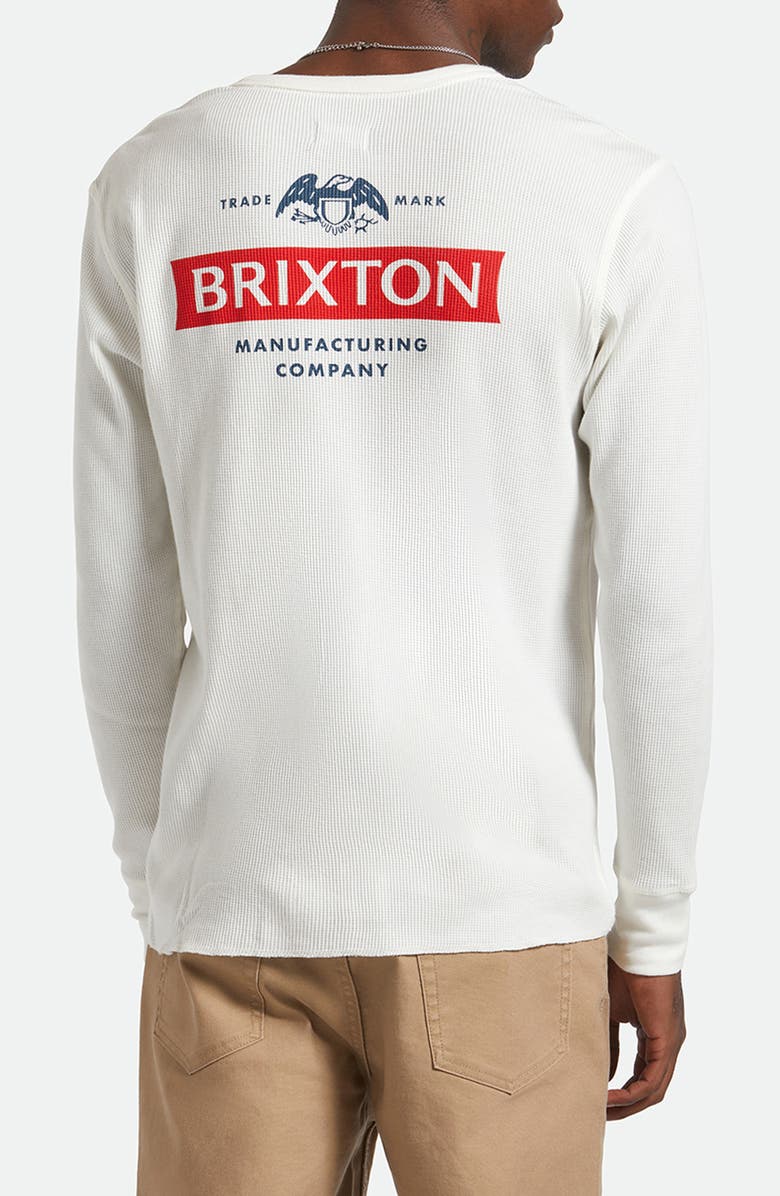Brixton Altered Threads Long Sleeve Thermal Cotton Graphic T-Shirt, Alternate, color, Off White