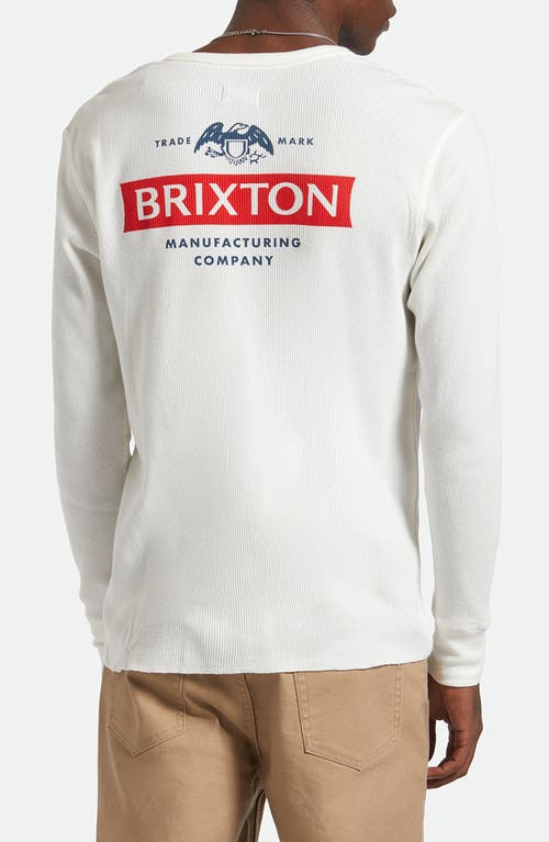 Brixton Altered Threads Long Sleeve Thermal Cotton Graphic T-shirt In White
