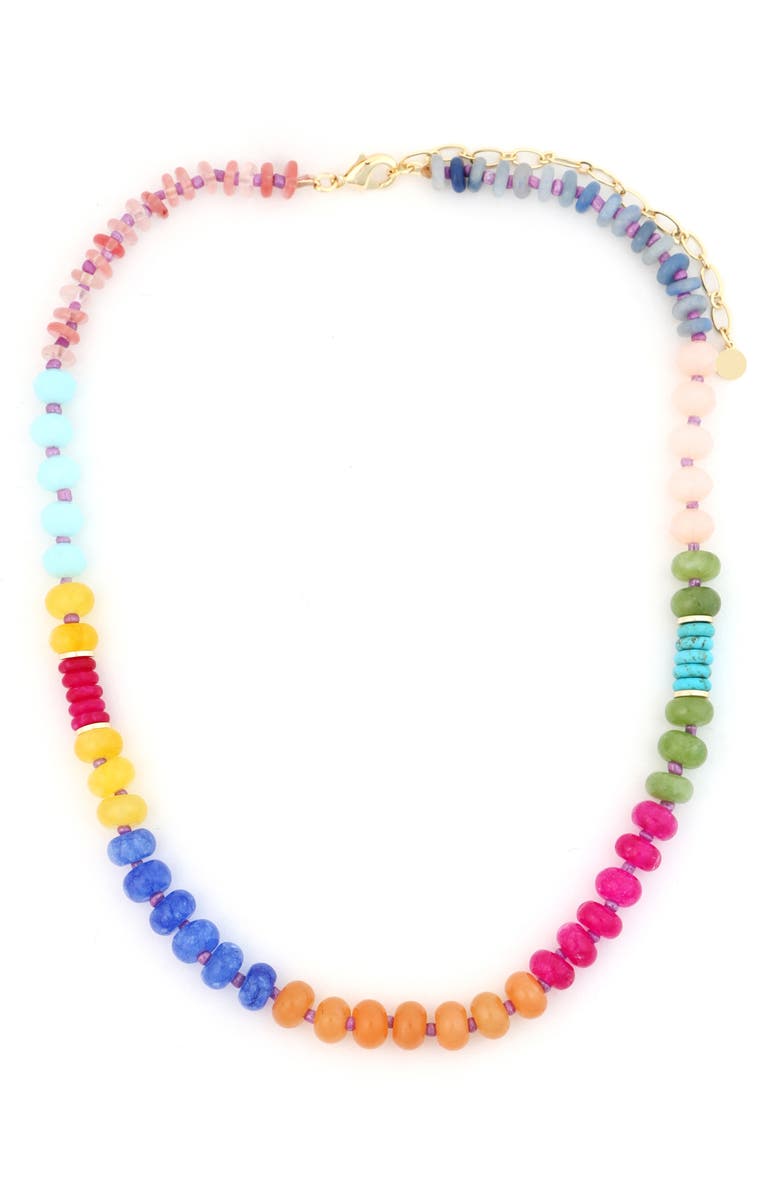Panacea Mixed Stone Beaded Necklace, Main, color, Multi