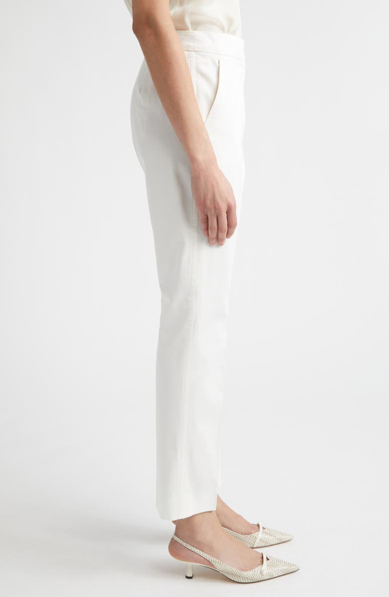 Max Mara Okra Crop Stretch Cotton Straight Leg Pants, Alternate, color, Silk