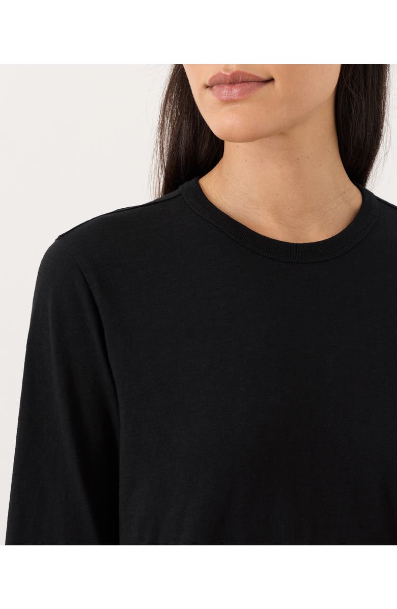 Pact Organic Cotton Soft-Slub Essential Crewneck Long Sleeve Tee, Alternate, color, Black