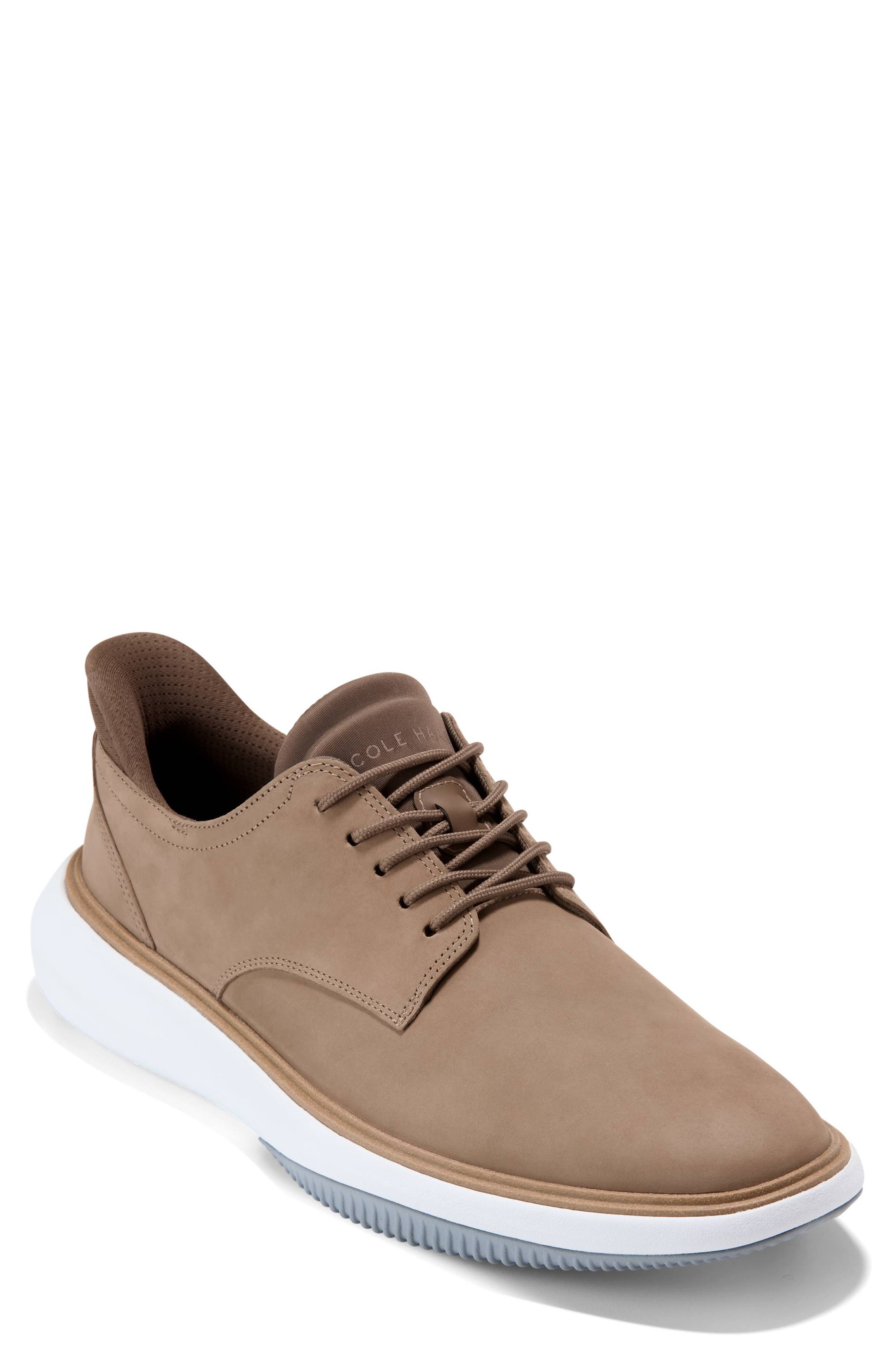 Grand Phaze Leather Plain Toe Quick-On Sneaker, Main, color, IRISH COFFEE NUBUCK / TRUFFLE