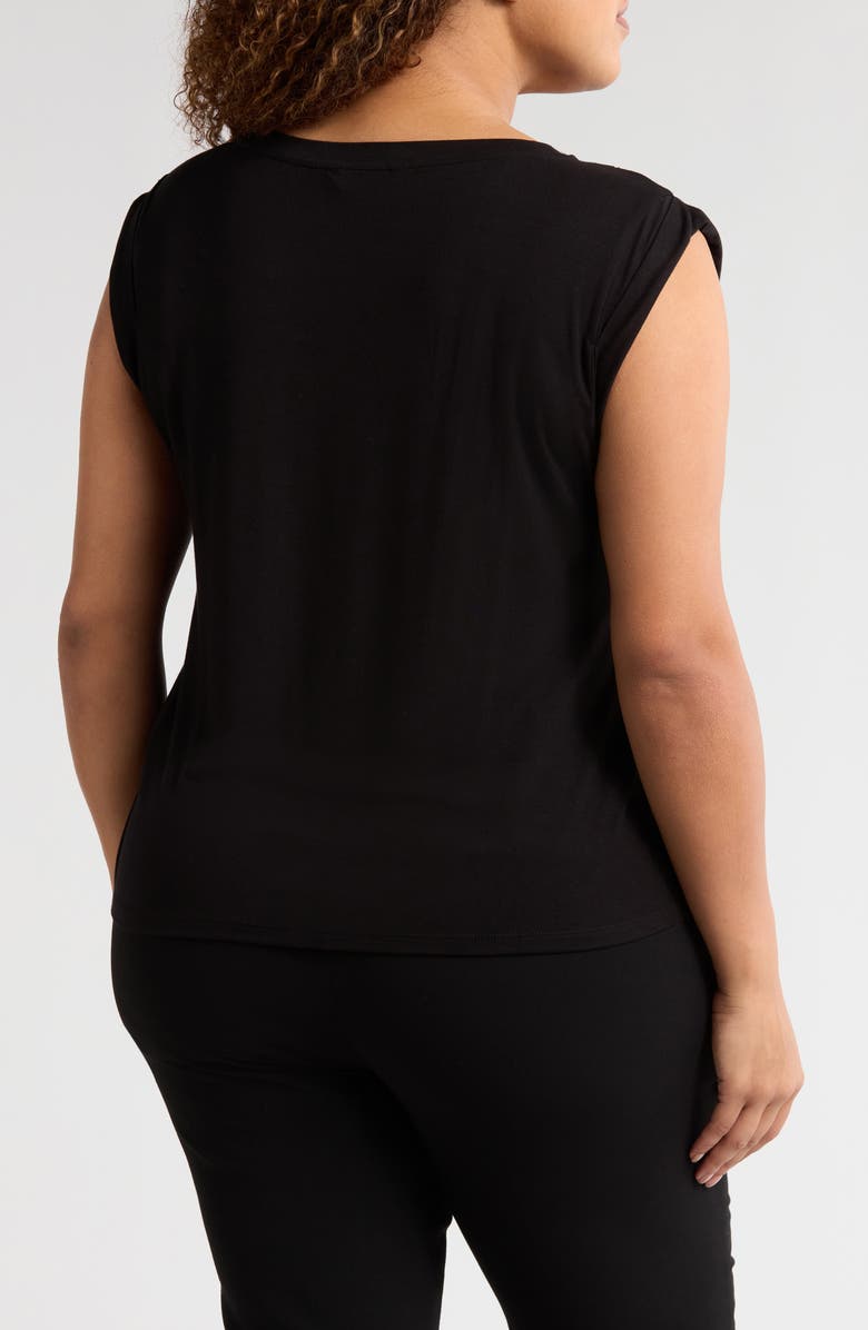 Liverpool Los Angeles Floral Mixed Media Sleeveless Top, Alternate, color, 