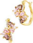 SAVVY CIE JEWELS Cubic Zirconia Twist Hoop Earrings