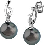 The Pearl Source Tahitian South Sea Pearl & Diamond Lois Earrings
