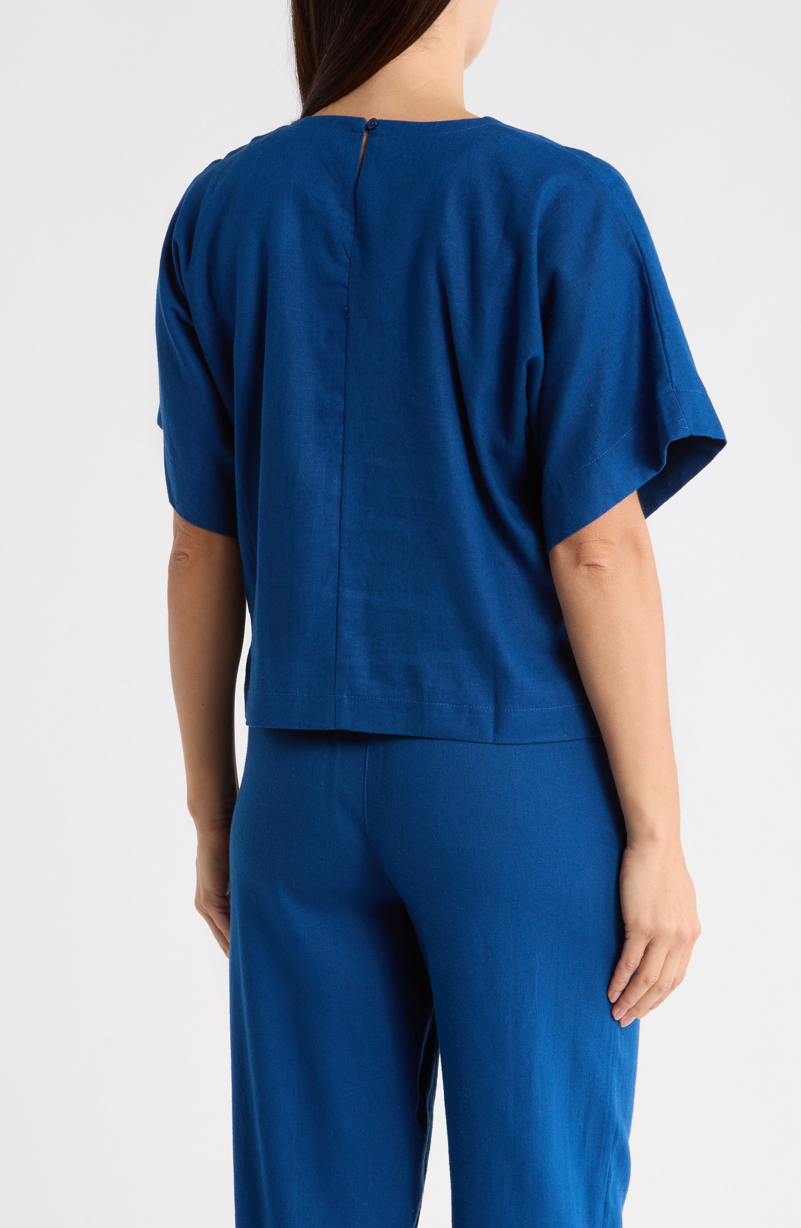 Boxy Short Sleeve Linen Blend Top - image 4