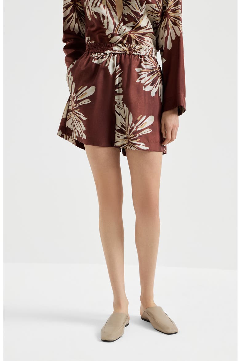 Bloom print shorts, Main, color, Bordeaux