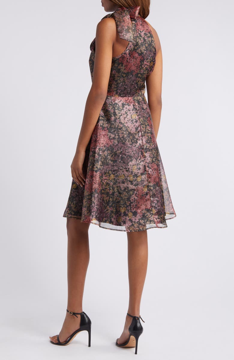 Black Halo Audrey Metallic Floral Cocktail Dress, Alternate, color,