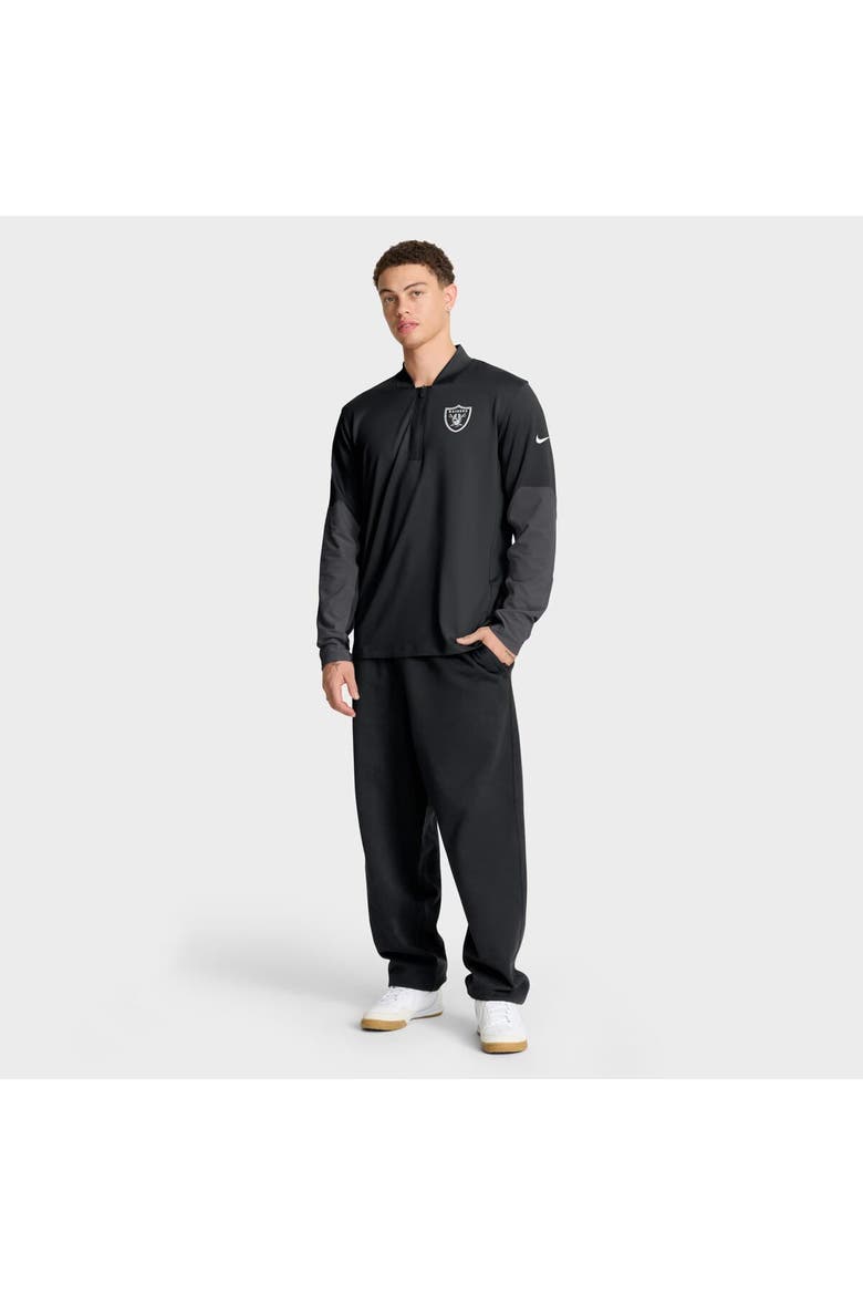Men's Nike Black Las Vegas Raiders Sideline Dri-FIT Half-Zip Pullover, Alternate, color, Black