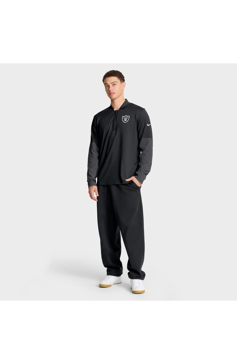 Nike Men's Nike Black Las Vegas Raiders Sideline Dri-FIT Half-Zip Pullover, Alternate, color, Black