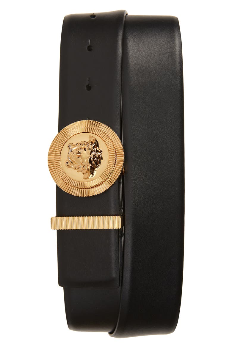 Biggie Medusa Belt, Main, color, BLACK/ GOLD
