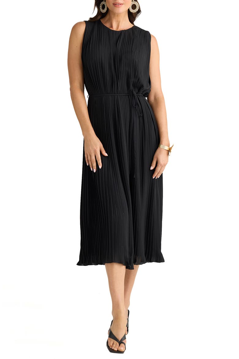 Tansy Pleat Tie Belt, Main, color, BLACK