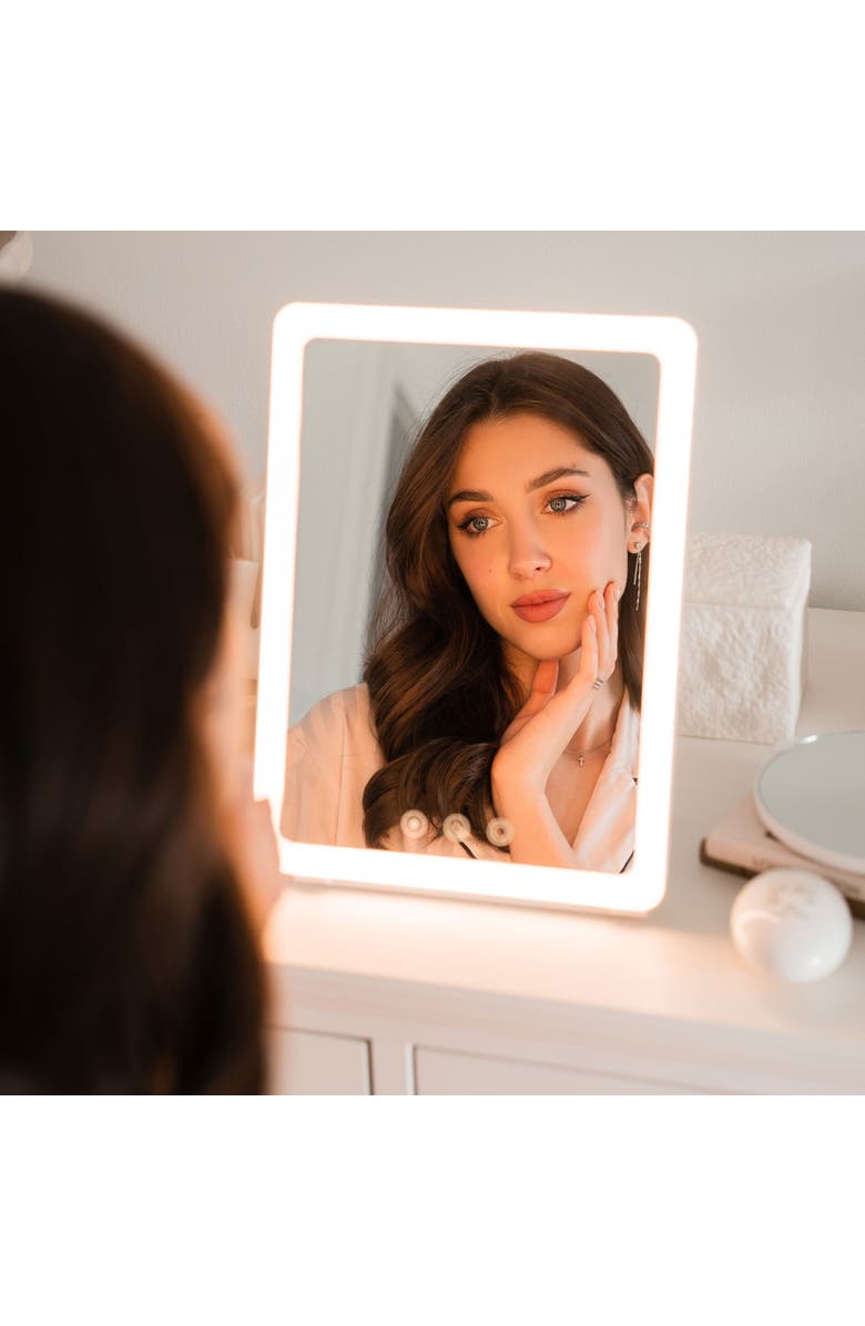 Ilios Lighting Sleek Adjustable Bright LED Slim Makeup Mirror, Alternate, color, White