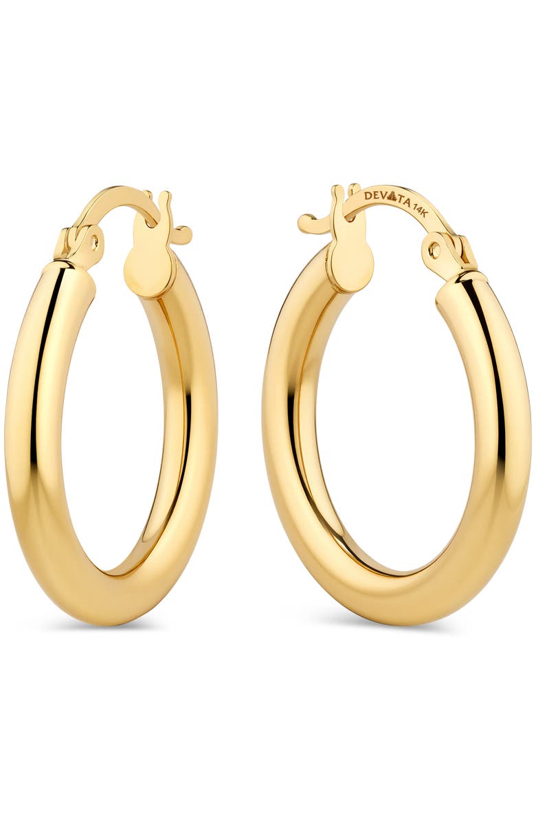DEVATA 15mm Hoop Earrings in 14K Gold, Main, color, Yellow Gold