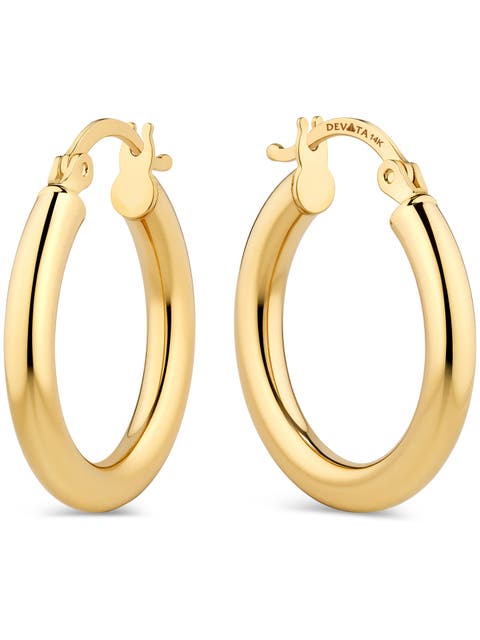 15mm Hoop Earrings in 14K Gold