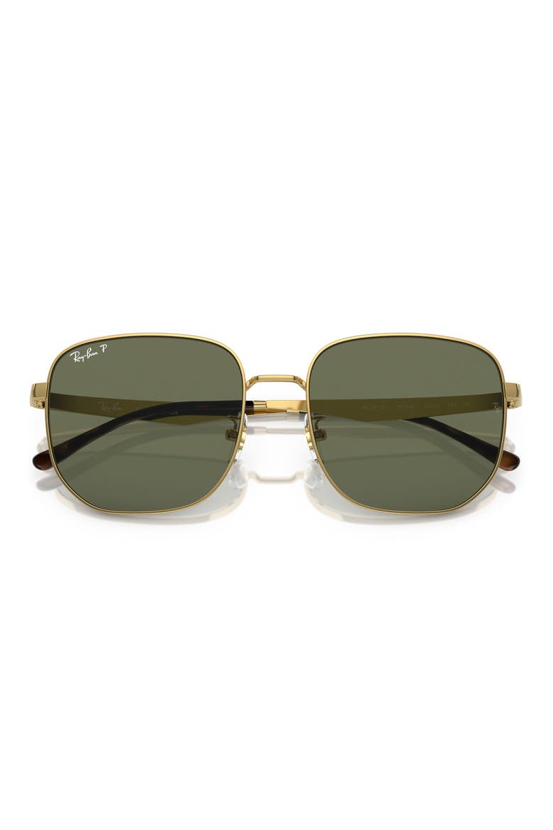 57mm Polarized Square Sunglasses, Alternate, color, ARISTA / DARK GREEN POLAR