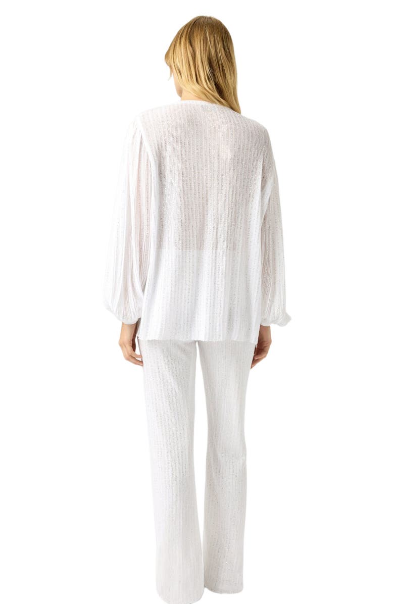 Missoni Blouse In Ribbed Viscose Lamé With Sequins, Alternate, color, Green& Brown