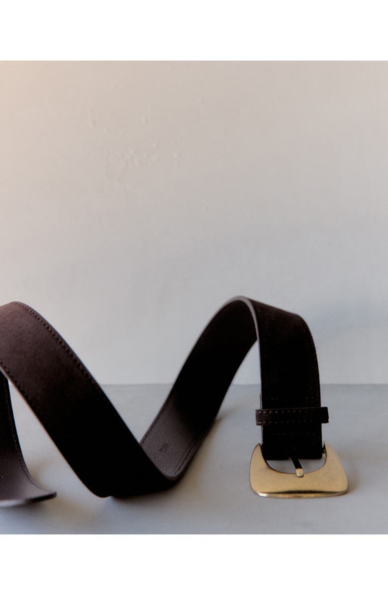 MANGO Maxi Buckle Suede Belt, Alternate, color, 