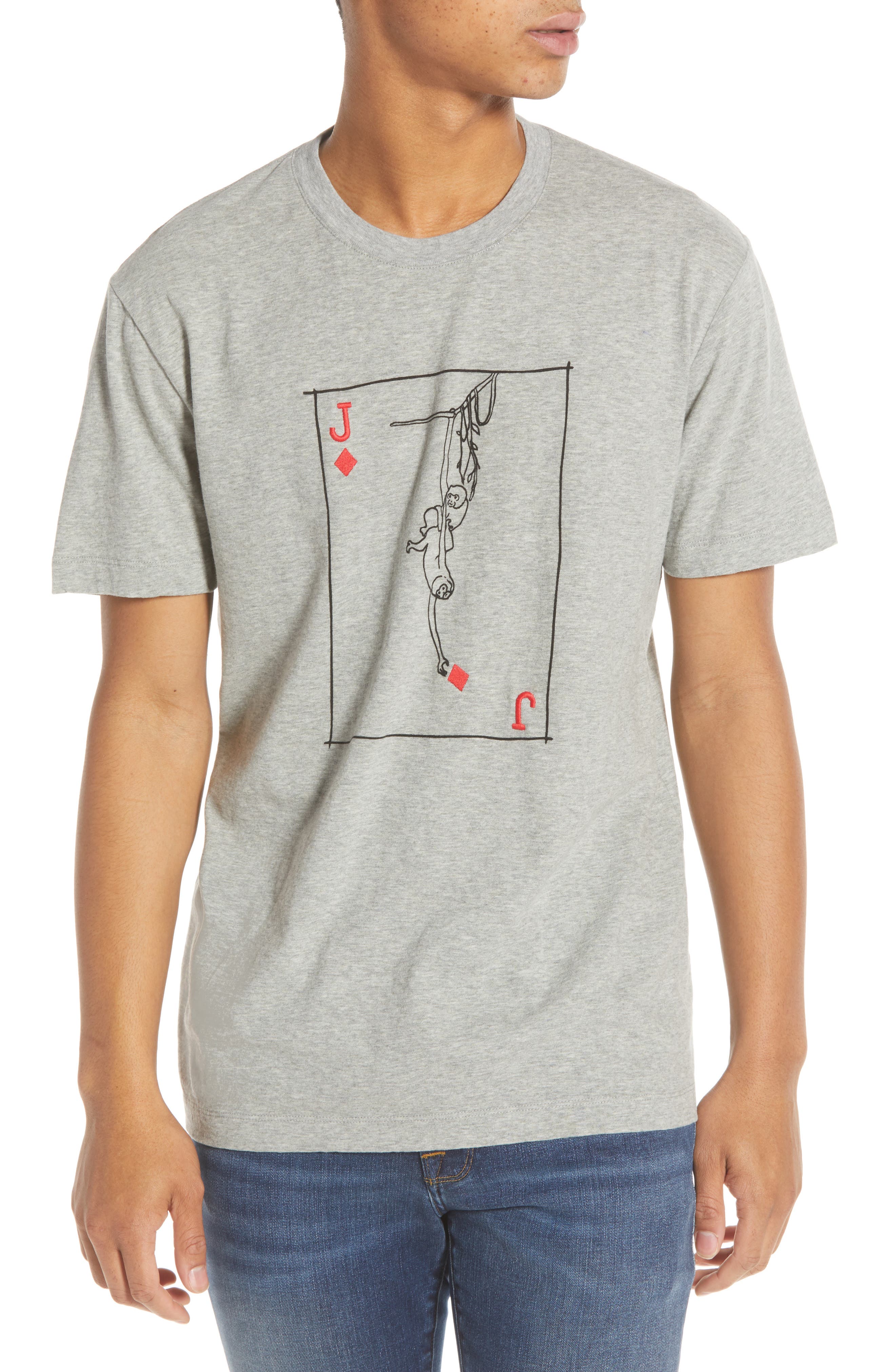 French Connection Slim Fit Monkey Playing Card Graphic T-Shirt (Men ...