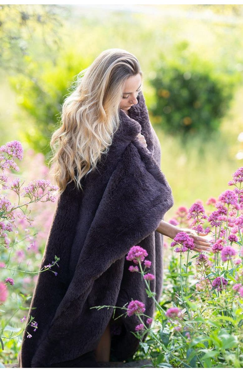 Sea To Me Blankets Heavenly Hermosa Faux Fur Throw Blanket, Alternate, color, Mocha