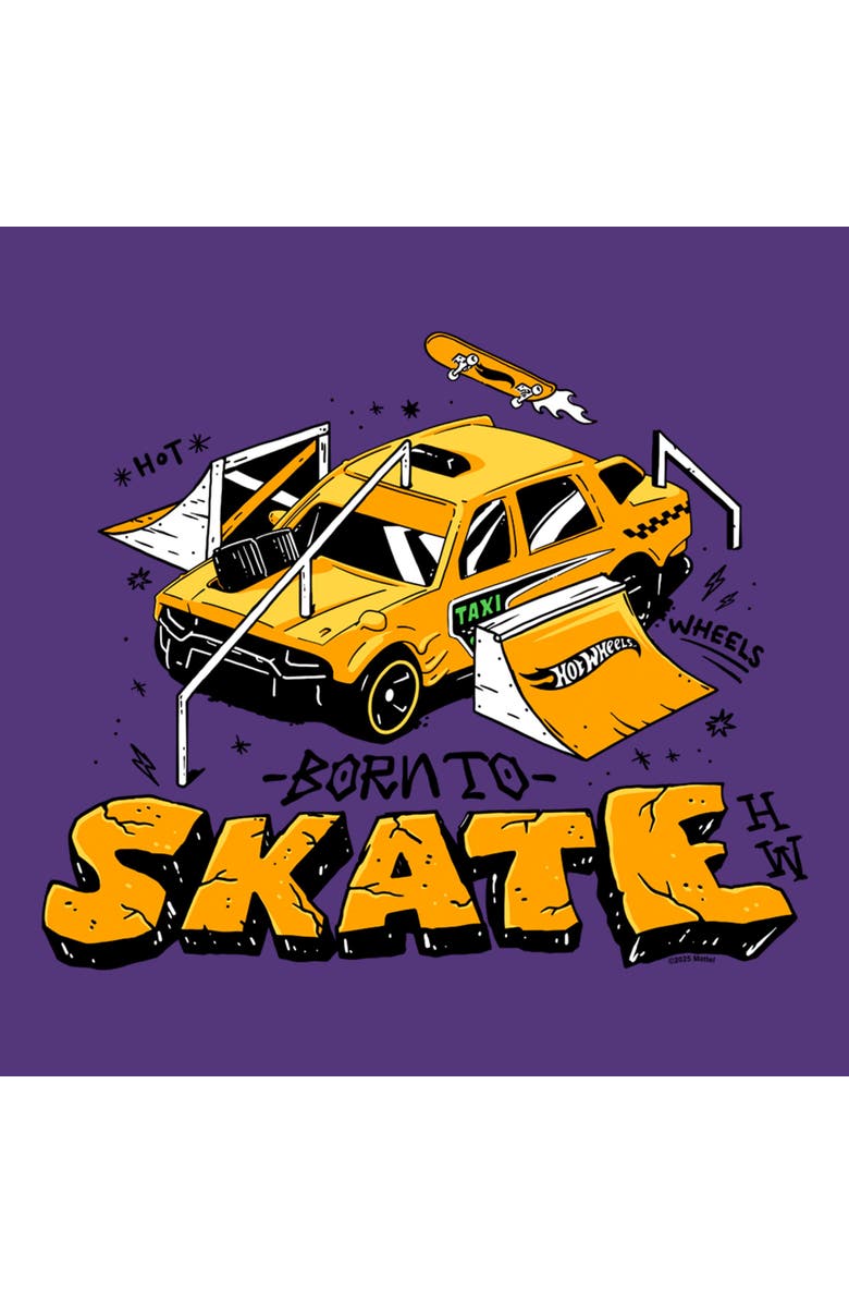 Hot Wheels Men's Hot Wheels Born To Skate Graphic T-Shirt, Alternate, color, Purple